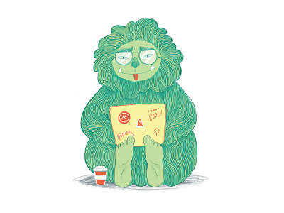 Bigfoot big foot bigfoot coffee illustration