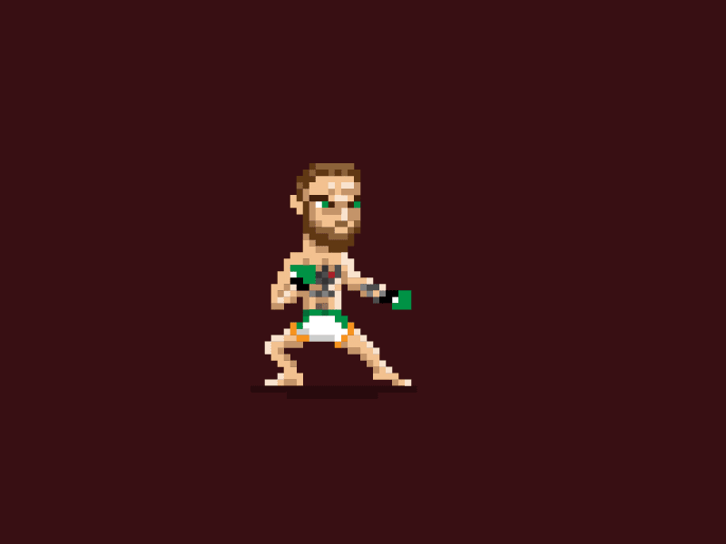 Conor McGregor pixel art GIF animated character conor mcgregor design game gif graphic graphic design graphics illustration ireland irish mixed martial arts mma motion pixel pixel art ufc vector