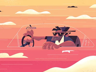 Roadtrip art design hiphop illustration illustrator photoshop sunset
