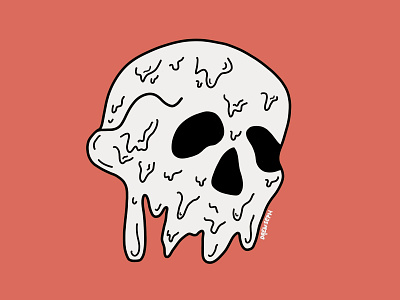 Dripping Skeleton design doodle doodleart doodler drip droop drop illustration ipad ipad pro pro create procreate skull