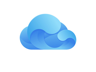 Cloud Ocaen blue branding cloud design flat gradient identity illustration logo ocean vector