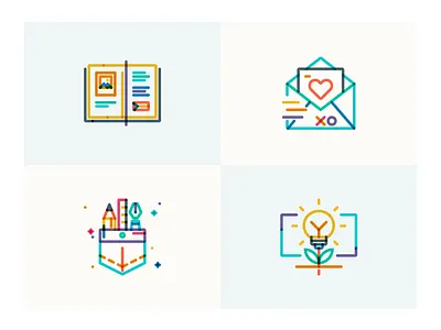 Sputnik Icons contact icons icons design idea illustrator journal mail message portfolio stories