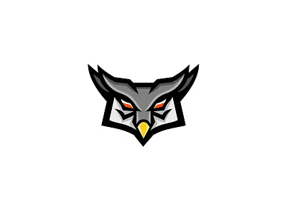 Angry Horned Owl Head Front Mascot bird character eagle owl great horned owl head horned owl icon mascot owl raptor retro sign symbol