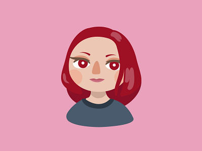 Hey! ver. 1 casual character cute design dribbble face feminine feminism flat girl illustration mini people person profile red head shot vector woman woman illustration