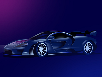 Super car car color design gradient illustration