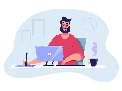 Digital artist on work art artist design digitalart illustraion wacom work workspace