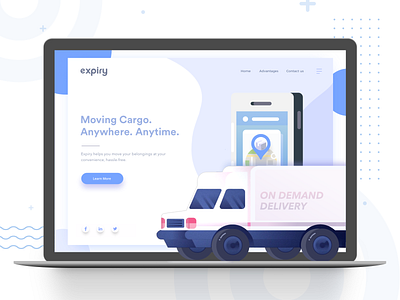 Expiry Landing Page clean delivery design illustration landing page logistics on demand ui ux van web website