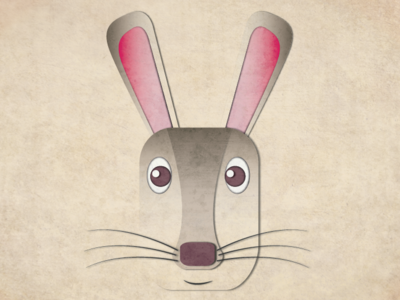 Rabbit animal face friendly happy illustration rabbit shadows texture