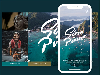 SINO PINAS Web/Mobile design for Philippine Travel Blog brush lettering brush lettering font mobile design mondrianism mondrianizm travel philippines travelph uiux web and mobile web design