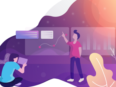 Presentation illustration camp design flat gradient gradient color gradient design illustration infografik infograph interace interact interaction design interaction design interaction logic intraction presentation presentation design presentation designs purple vector