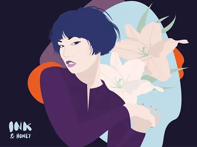 Lily digital illustration vector