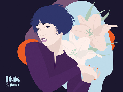 Lily digital illustration vector