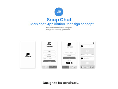 Snap chat Ux Design clean creative design designer99studio free psd psd redesign snapchat ui ux