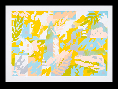 Creek animal kingdom animals art botanical growth illustration leaves patterns plants psychedelic screenprint screenprinted tropical