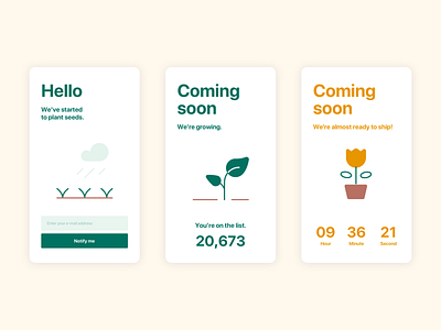 Daily UI #48 Coming Soon comingsoon dailyui mobile plant ui