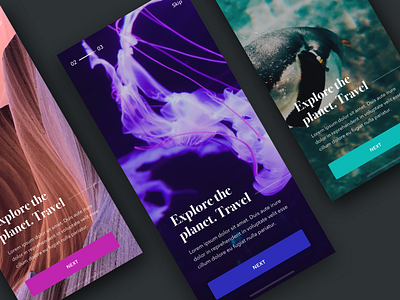 Explore 🌎🌎 app color dribbble ios mobile onboarding splash screen travel ui ux