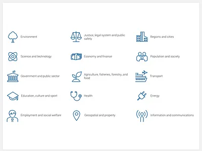 Icons for categories of data design icons instinctools vector