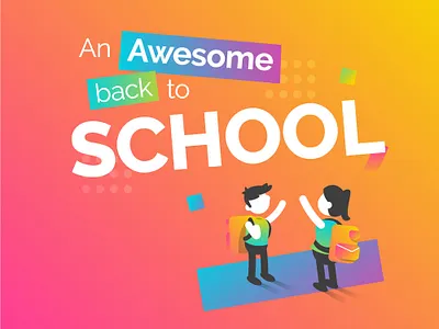 Back to school - email illustration artdirection branding color design digital genially gradient illustration vector web website