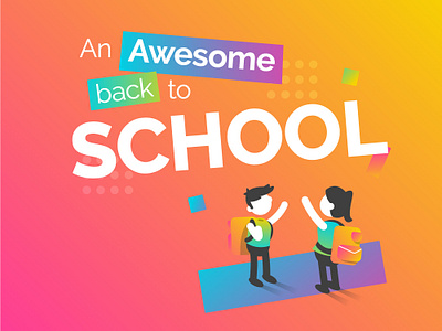 Back to school - email illustration artdirection branding color design digital genially gradient illustration vector web website