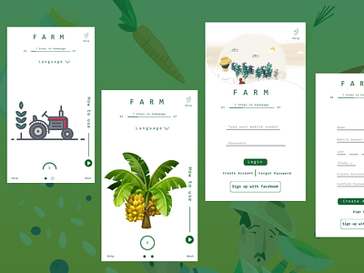 Farmapp agriculture design farmer mobileapp onboarding screen ux