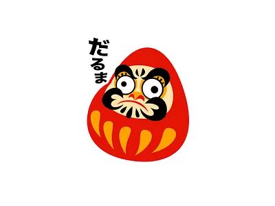 Daruma daruma illustration inktober japan vectober vector