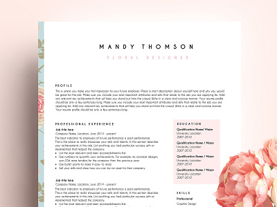 creative resume template word floral clean resume creative resume curriculum vitae cv cv resume cv template design floral cv minimal minimal resume modern modern cv modern resume professional professional resume resume resume template template us letter word template