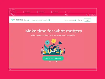Mainpage of education website Walden education self development ui design ux ui