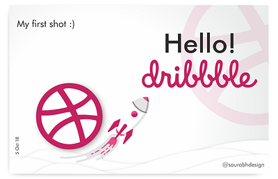 Hello Dribbble 2018 2019 dribbble first firstshot graphic design hello hello dribbble invitaion latest new october original positive saurabhdesign shot top trand tranding vector art