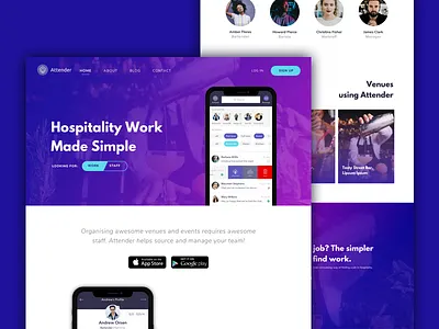 Attender - Landing Page landing page simple website wordpress