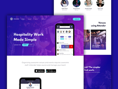 Attender - Landing Page landing page simple website wordpress