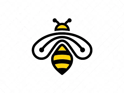 Tech Bee Logo Design bee beekeeping bees branding bug bugs design flat honey honey bee honeybee icon identity illustration insect insects logo design nature vector