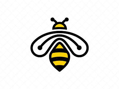 Tech Bee Logo Design bee beekeeping bees black yellow branding bug bugs design flat honey honey bee honeybee icon identity illustration insect insects logo nature vector