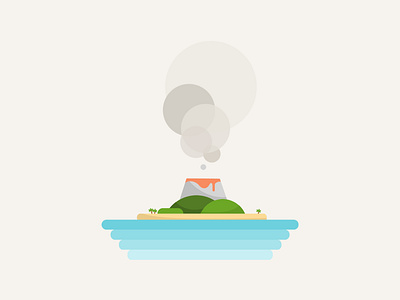 Lost island design flat illustration minimalist vector