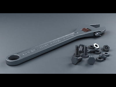 Skiftnyckel - 3D 3d 3dsmax skiftnyckel spanner