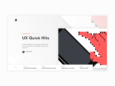 UX Blog Homepage Design blog design ui design web design