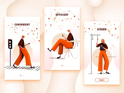 orange guide page app design illustration ui