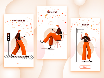 orange guide page app design illustration ui