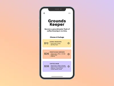 Daily UI #030 (Pricing) clean coffee coffee app colorful dailyui gradient minimal pricing simple typography ui ui design work sans