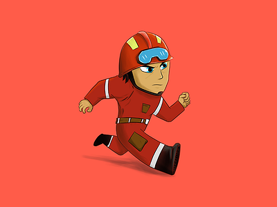 Rescuer character rescuer running