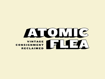 Atomic Flea apparel black brand branding clothing identity logo typography vintage white