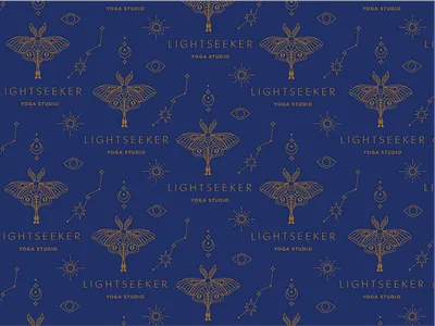 Lightseeker Yoga Studio pt. 2 branding design flat icon illustration logo moth typography yoga logo