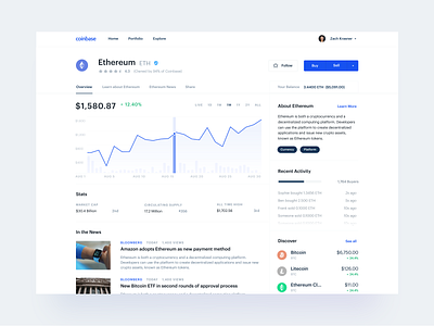 Crypto Page Concept bitcoin concept crypto cryptocurrency ethereum finance ui