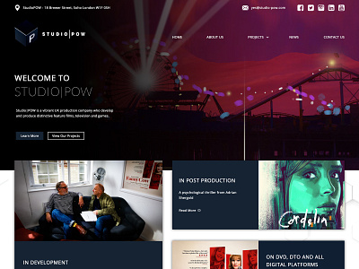 Studio | Pow arts design development digital hero banner hero image landing page mockup movies platform productions showcase studio ui ux webdesign webdevelopment