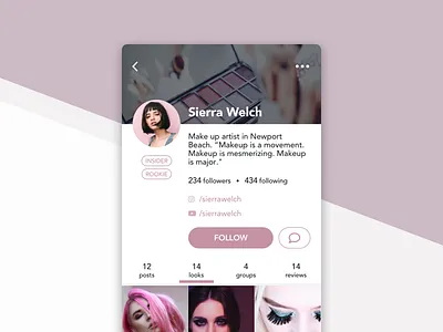 User Profile app design profile