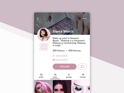 User Profile app design profile