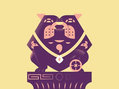 Stoic Fu Dog chinese dog dogs foo dog fu dog guardian statue