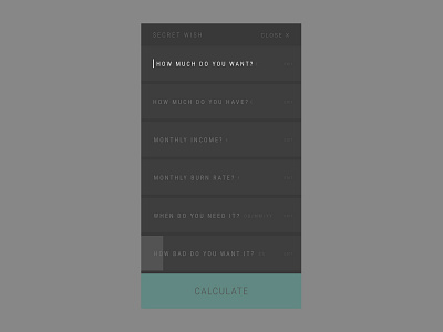 Daily UI 004 - Secret wish calculator 004 dailyui