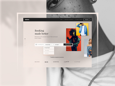 Newbook Homepage branding design graphic design models newbook pink typography ui ux web