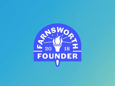 Farnsworth Founder badge crest founder logo torch