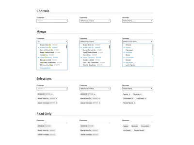 List Selectors and Generators controls enterprise forms ui